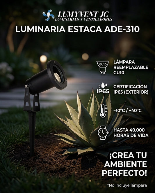 ADE-310 LUMINARIA JARDÍN SLIM ESTACA BASE GU10