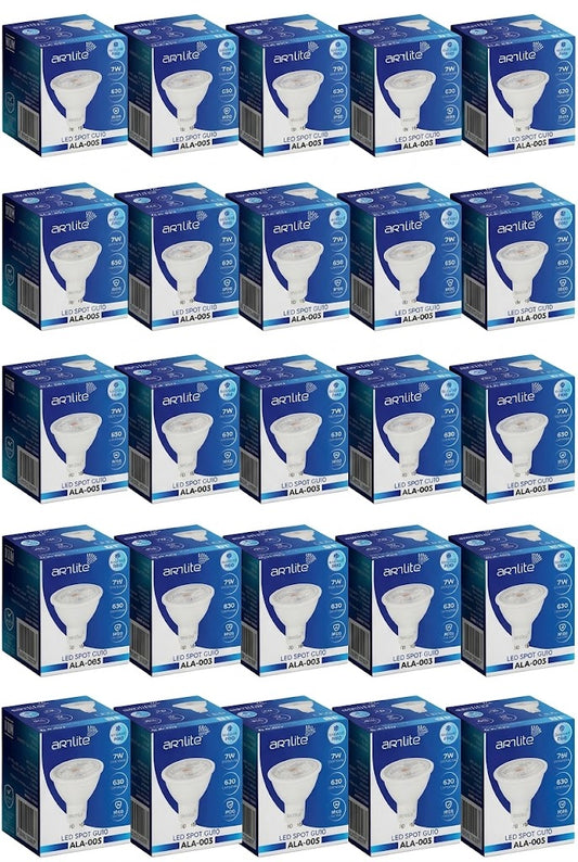 ALA-003 25 PIEZAS LÁMPARA LED SPOT GU10 7W BLANCO FRÍO