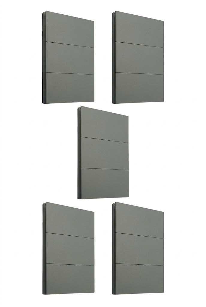APL-403 5 PIEZAS DE PLACA LUXURY APAGADOR DE 3 INTERRUPTORES 3 VÍAS COLOR GRIS OXFORD
