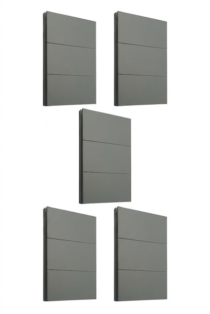 APL-403 5 PIEZAS DE PLACA LUXURY APAGADOR DE 3 INTERRUPTORES 3 VÍAS COLOR GRIS OXFORD