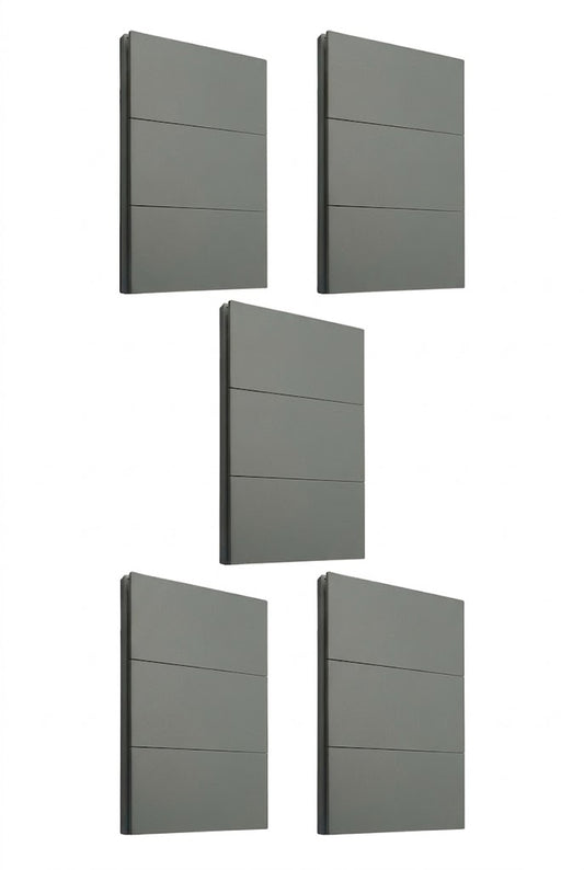 APL-403 5 PIEZAS DE PLACA LUXURY APAGADOR DE 3 INTERRUPTORES 3 VÍAS COLOR GRIS OXFORD