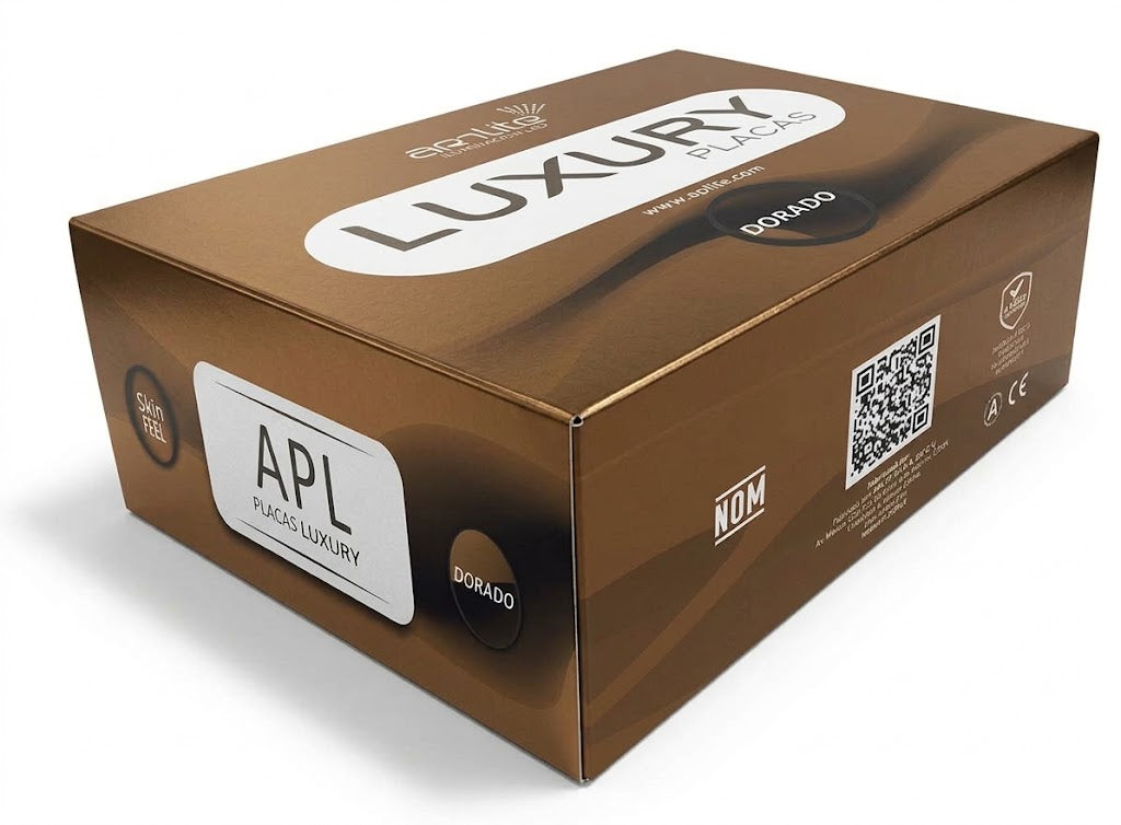 APL-501 CAJA DE 10 PIEZAS DE PLACA LUXURY APAGADOR DE 1 INTERRUPTOR 3 VÍAS COLOR ORO