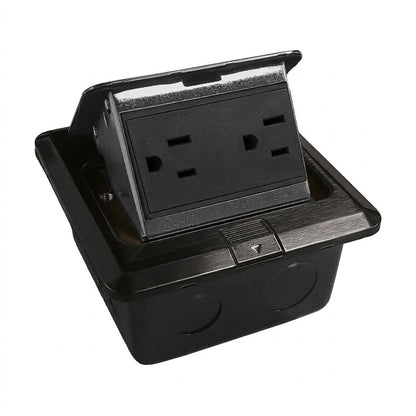 APL-004 CONTACTO DUPLEX EMPOTRABLE PISO POP UP COLOR NEGRO