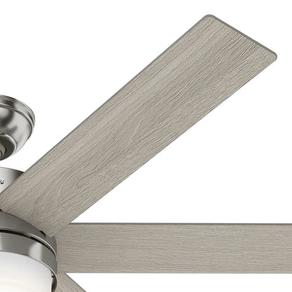 50199 Ventilador de Techo Kempton Niquel Cepillado con Luz 54 Pulgadas