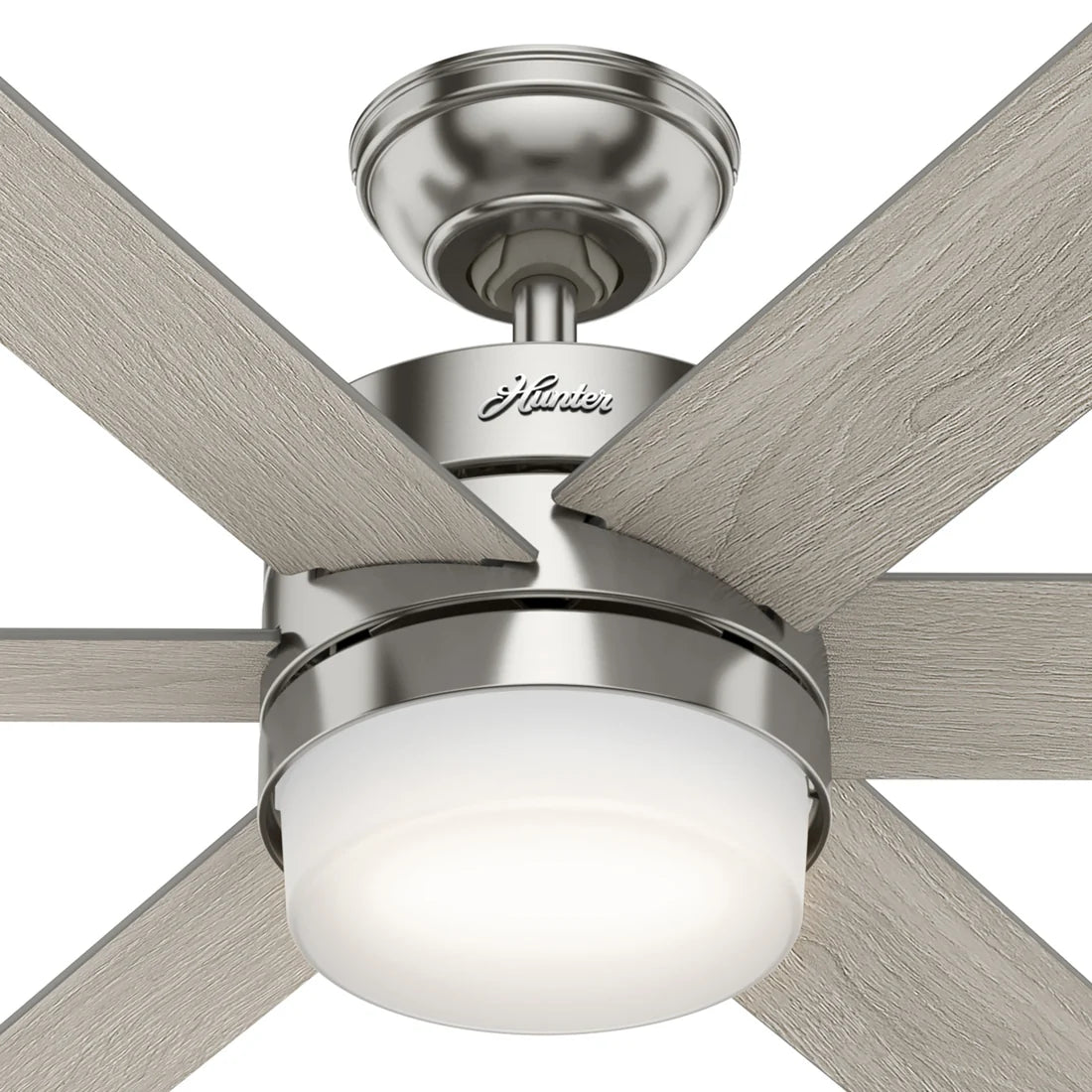 50199 Ventilador de Techo Kempton Niquel Cepillado con Luz 54 Pulgadas
