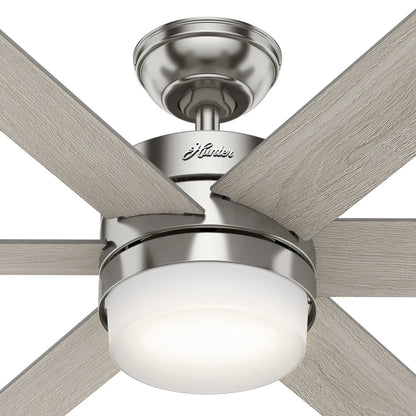 50199 Ventilador de Techo Kempton Niquel Cepillado con Luz 54 Pulgadas