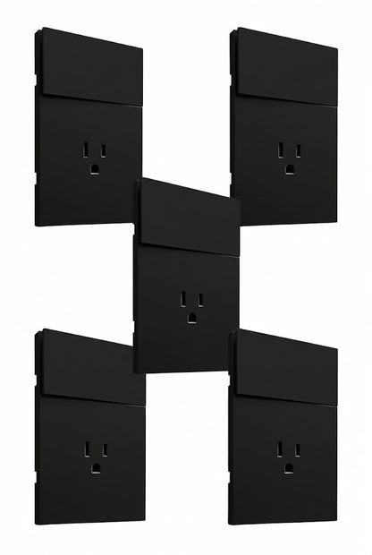 APL-605 5 PIEZAS DEPLACA LUXURY DE CONTACTO Y APAGADOR 1 INTERRUPTOR 3 VÍAS NEGRO