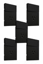APL-605 5 PIEZAS DEPLACA LUXURY DE CONTACTO Y APAGADOR 1 INTERRUPTOR 3 VÍAS NEGRO