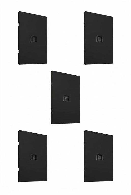 APL-609 5 PIEZAS DE PLACA LUXURY DE CONTACTO RED LAN TIPO RJ45 CAT5 COLOR NEGRO - LumyventJC
