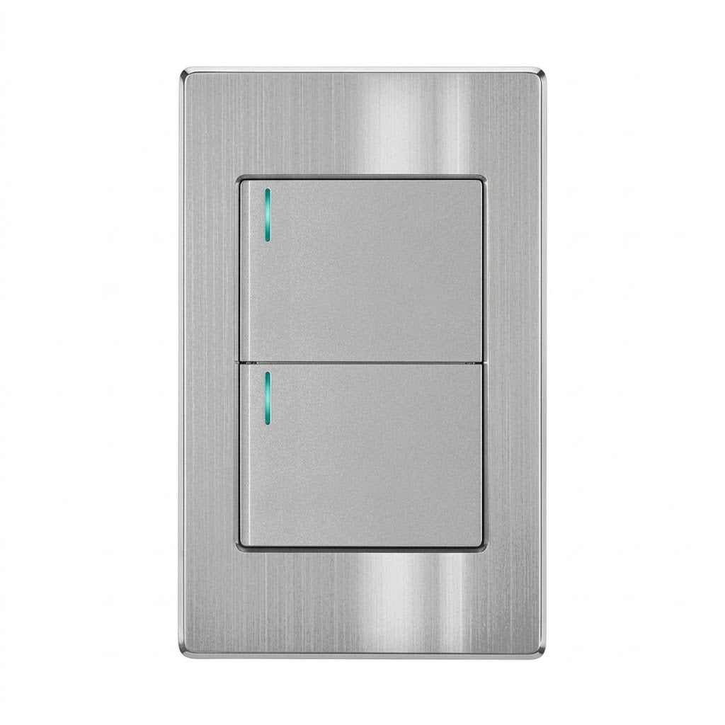 APL-102 CAJA DE 10 PIEZAS DE PLACA DE APAGADOR DE 2 INTERRUPTORES Y 3 VÍAS