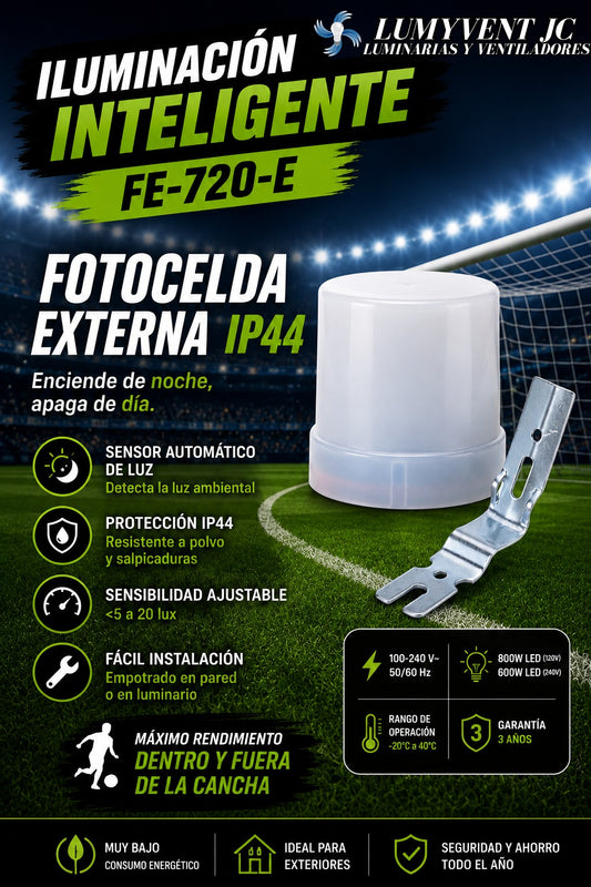 FE-720-E FOTOCELDA EXTERNA, 100-240V, USO EXTERIOR - LumyventJC
