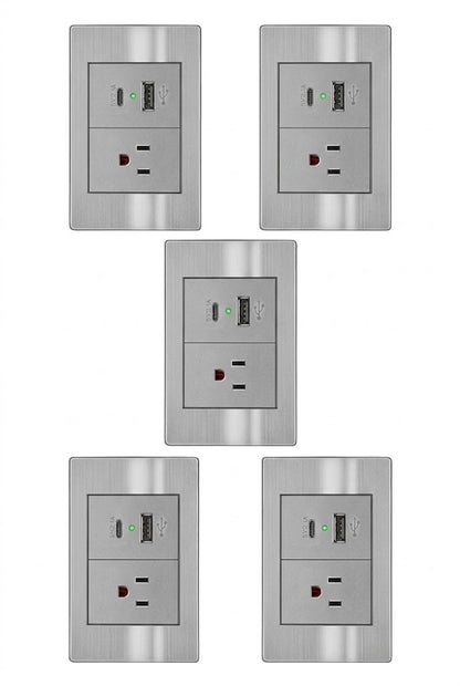 APL-107 5 PIEZAS DE PLACA DE CONTACTO Y 2 SALIDAS USB (TIPO A y TIPO C)