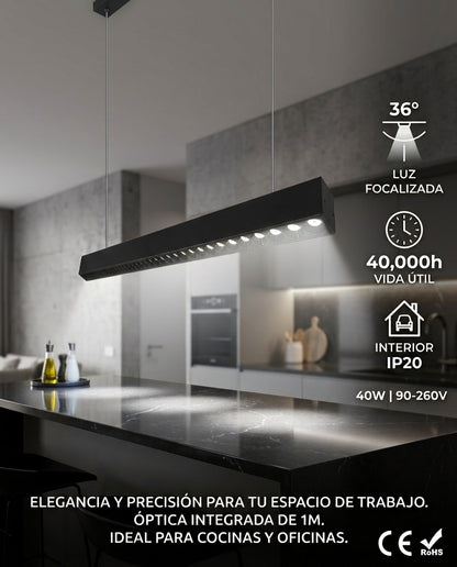 ADE-611 LUMINARIA LED LINEAL COLGANTE 40W BLANCO FRÍO