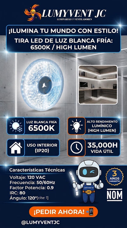 MRX1309 TIRA LED SENCILLA HIGH BLANCO FRIO 6500K