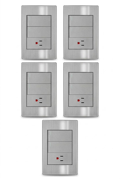 APL-106 5 PIEZAS DE PLACA DE CONTACTO Y APAGADOR DE 2 INTERRUPTOR Y 3 VÍAS