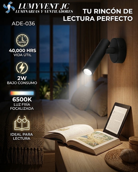 ADE-036 LUMINARIA LED PARED 2W LECTURA BF - LumyventJC