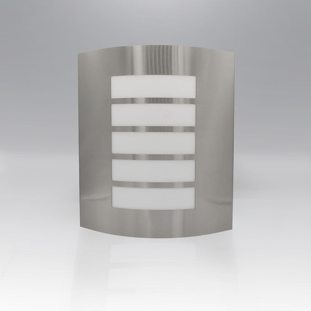 ADE-005 – LUMINARIA PARED PANTALLA ACERO INOXIDABLE REJILLA OPALINA EXTERIOR BASE E26/E27 - LumyventJC