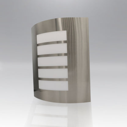 ADE-005 – LUMINARIA PARED PANTALLA ACERO INOXIDABLE REJILLA OPALINA EXTERIOR BASE E26/E27 - LumyventJC