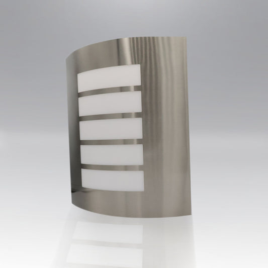 ADE-005 – LUMINARIA PARED PANTALLA ACERO INOXIDABLE REJILLA OPALINA EXTERIOR BASE E26/E27 - LumyventJC
