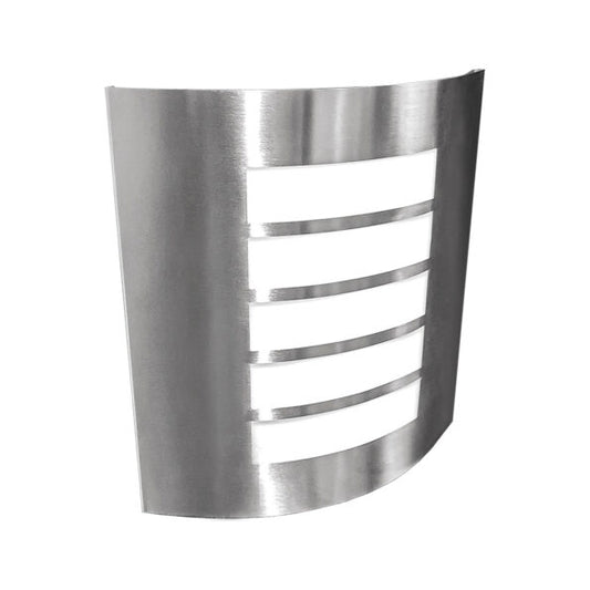 LUMINARIA PARED PANTALLA ACERO INOX. REJILLA OPALINA EXTERIOR BASE E26 - LumyventJC