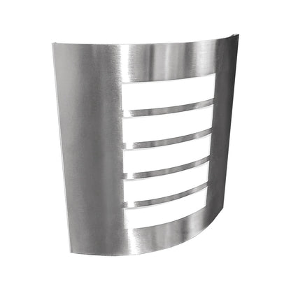 ADE-005 – LUMINARIA PARED PANTALLA ACERO INOXIDABLE REJILLA OPALINA EXTERIOR BASE E26/E27