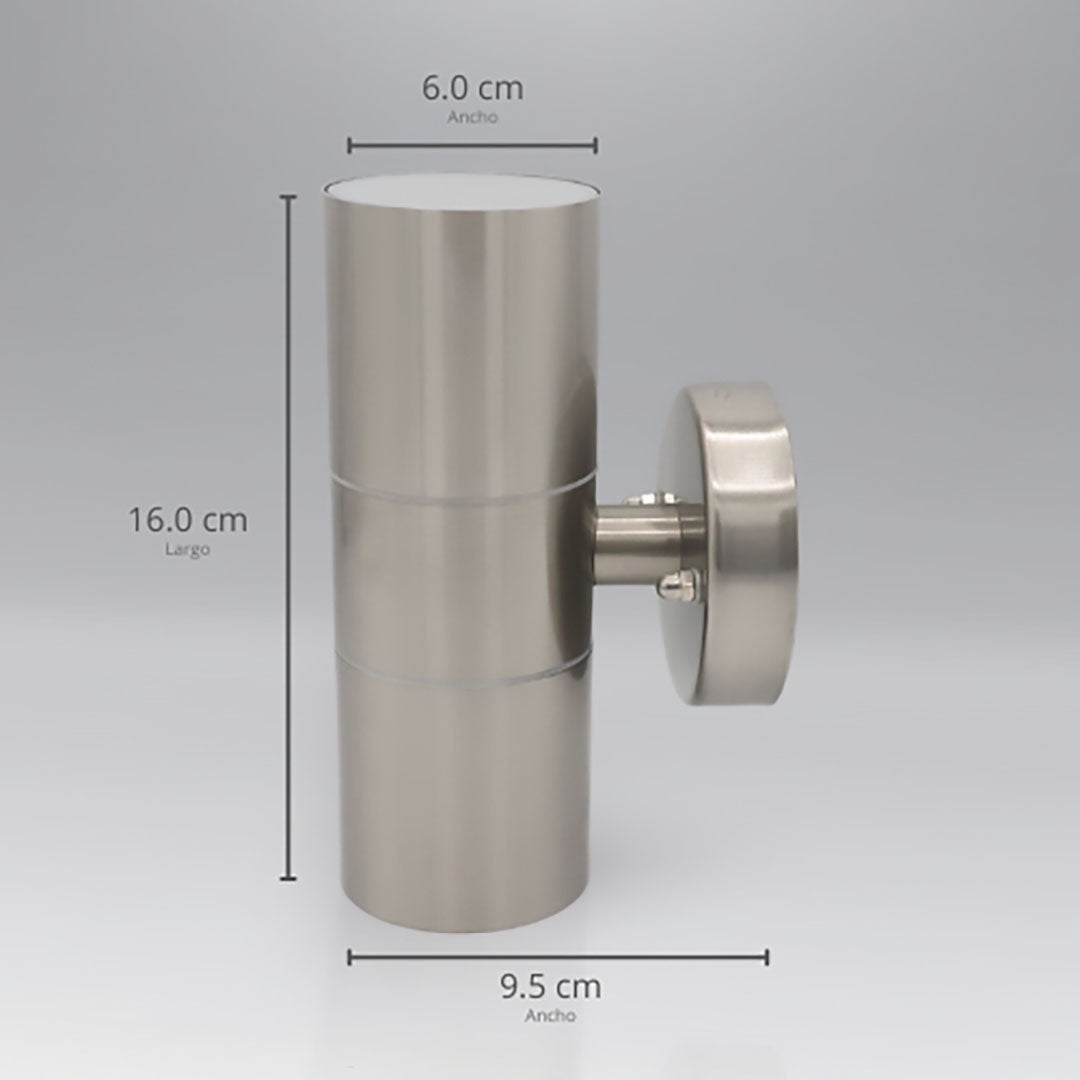 ADE-013 LUMINARIA PARED CILÍNDRO DOBLE SATÍN EXTERIOR PARA GU10 - LumyventJC
