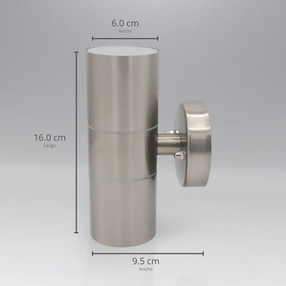 ADE-013 LUMINARIA PARED CILÍNDRO DOBLE SATÍN EXTERIOR PARA GU10 - LumyventJC