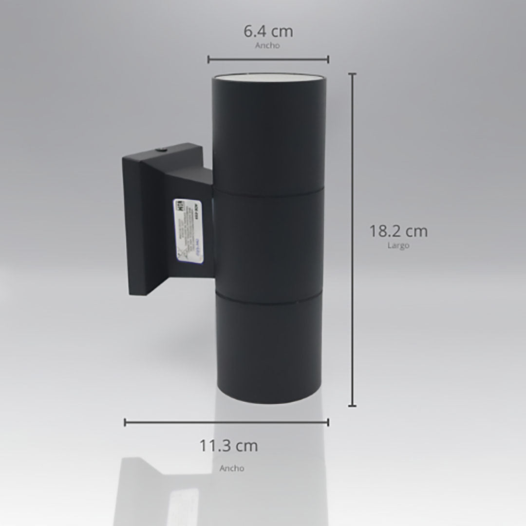 ADE-019 LUMINARIA PARED DOBLE NEGRO MATE MÁX. 25W - LumyventJC