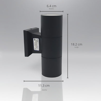 ADE-019 LUMINARIA PARED DOBLE NEGRO MATE MÁX. 25W - LumyventJC