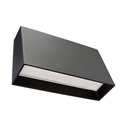 ADE-027 – LLUMINARIA LED DE PARED PRISMA DISPARO SENCILLO 10W ALUMINIO NEGRO EXTERIOR IP54 BLANCO CÁLIDO 3000K
