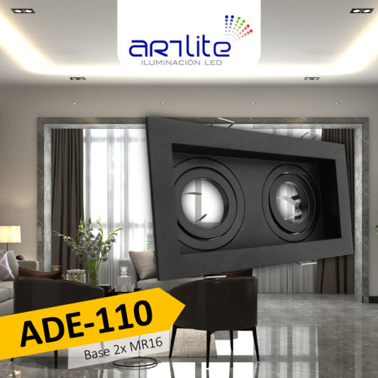 EMPOTRABLE DIRIGIBLEPARA SPOT DOBLE COLOR NEGRO MÁX. 50W - LumyventJC