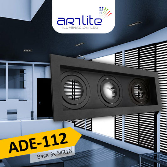 EMPOTRABLE DIRIGIBLEPARA SPOT TRIPLE COLOR NEGRO MÁX. 50W - LumyventJC