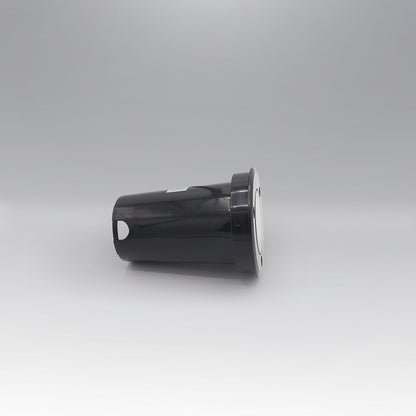 EMPOTRABLE PISO PLÁSTICO NEGRO Y VIDRIO TEMPLADO EXTERIOR BASE MR16