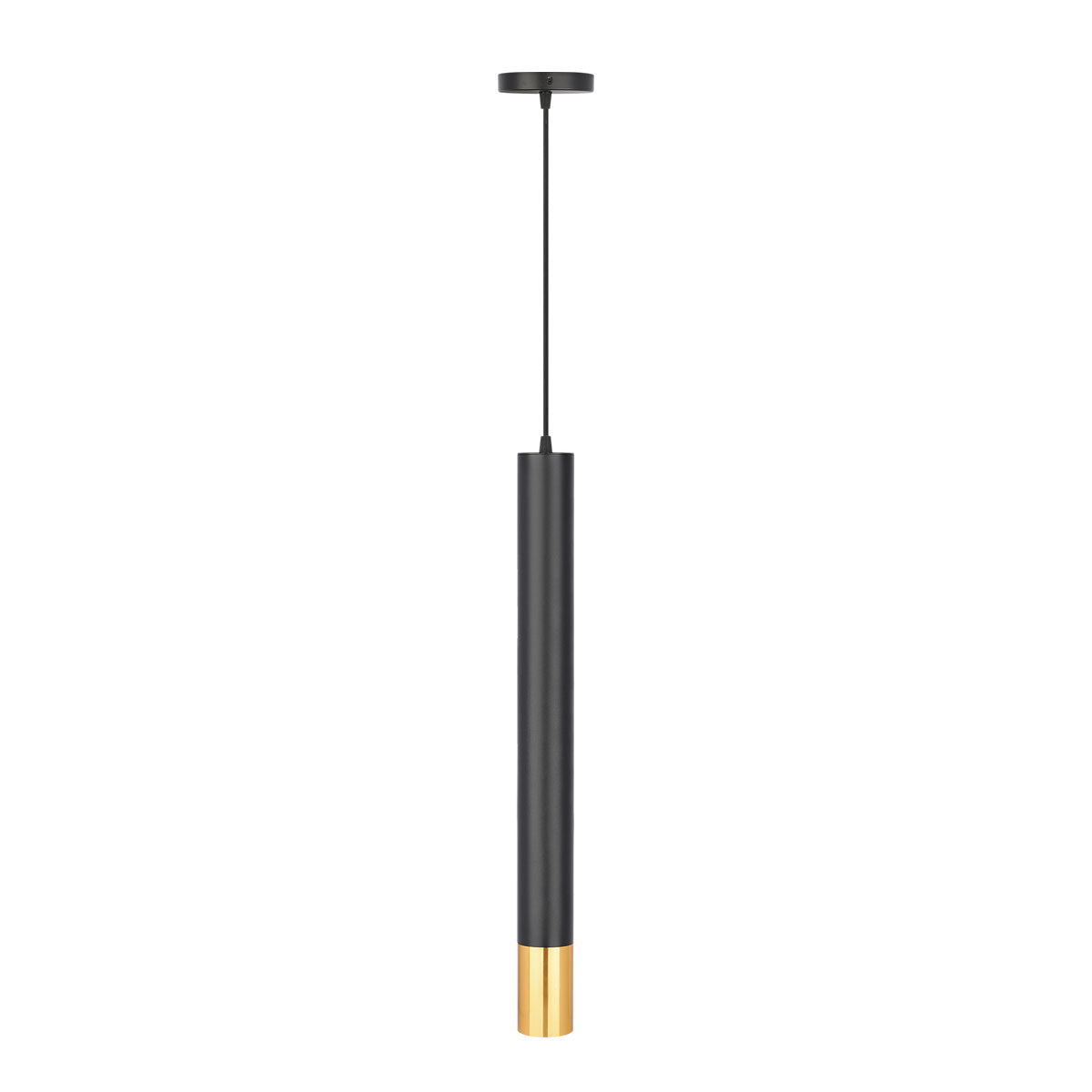 ADE-615 DECORATIVO COLGANTE CILINDRO NEGRO Y ORO BASE GU10