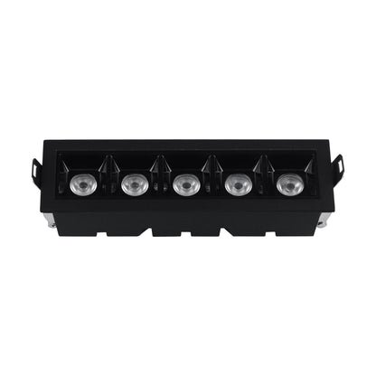 ADE-707 LUMINARIA LINEAL EMPOTRABLE NEGRO CON OPTICA 10W BLANCO CÁLIDO - LumyventJC