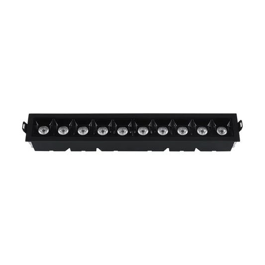ADE-709 LUMINARIA LINEAL EMPOTRABLE NEGRO CON OPTICA 20W BC