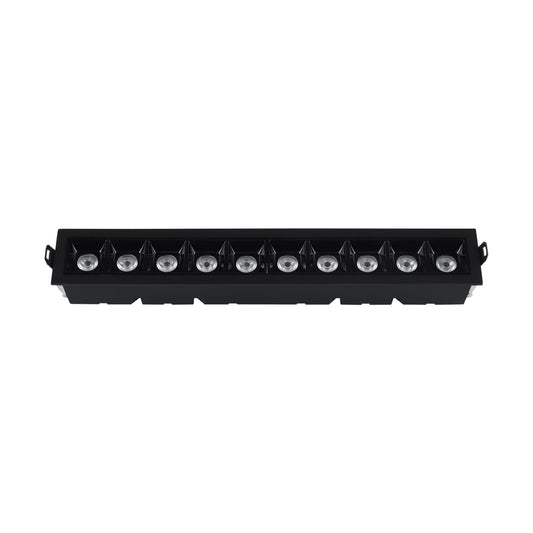 ADE-708 LUMINARIA LINEAL EMPOTRABLE NEGRO CON OPTICA 20W BF - LumyventJC