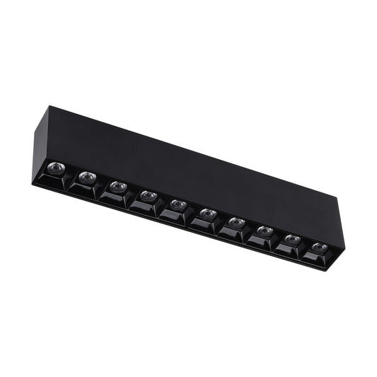 ADE-711 LUMINARIA LINEAL SOBREPONER NEGRO CON OPTICA 20W BC - LumyventJC