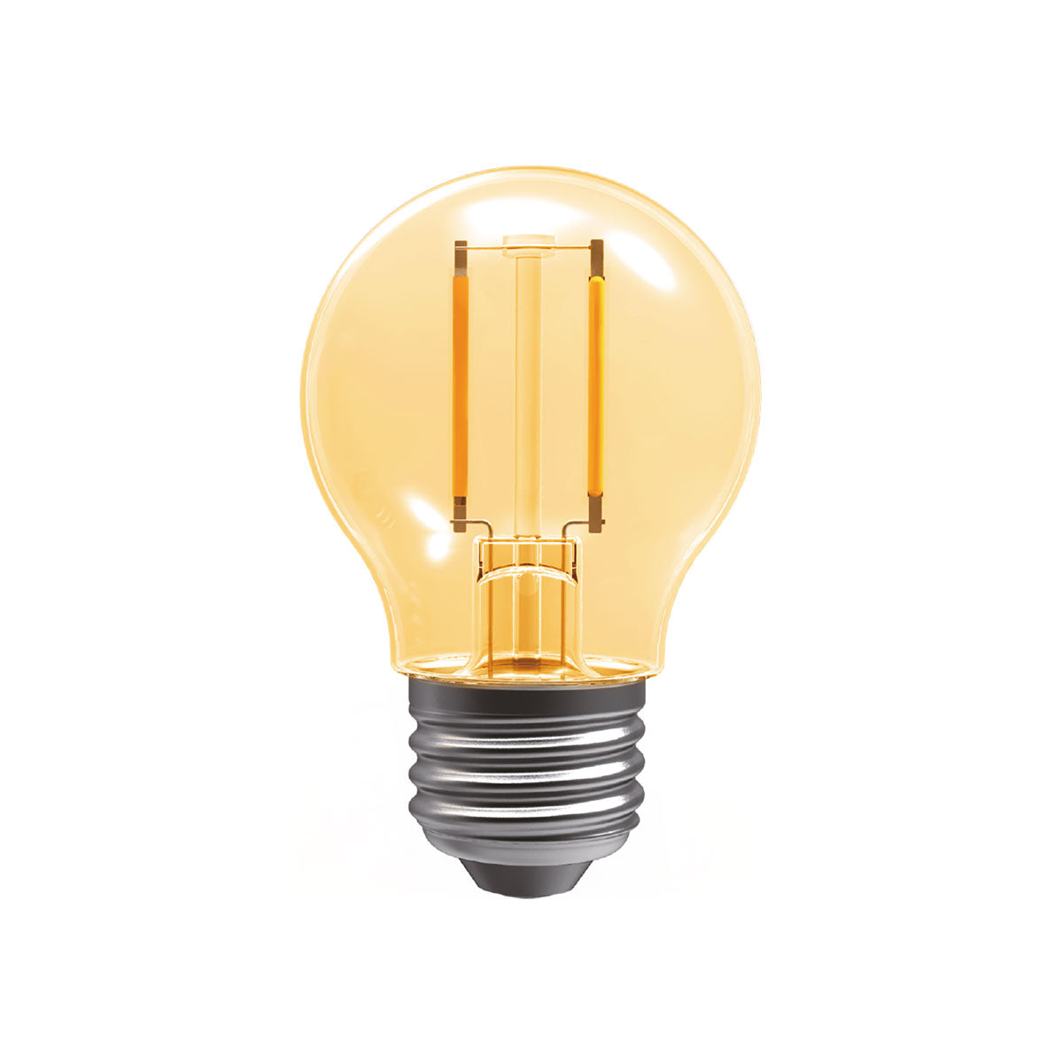 ALA-023 25 PIEZAS DE LÁMPARA LED DE FILAMENTO G45 BASE E26 2W ST64 ÁMBAR