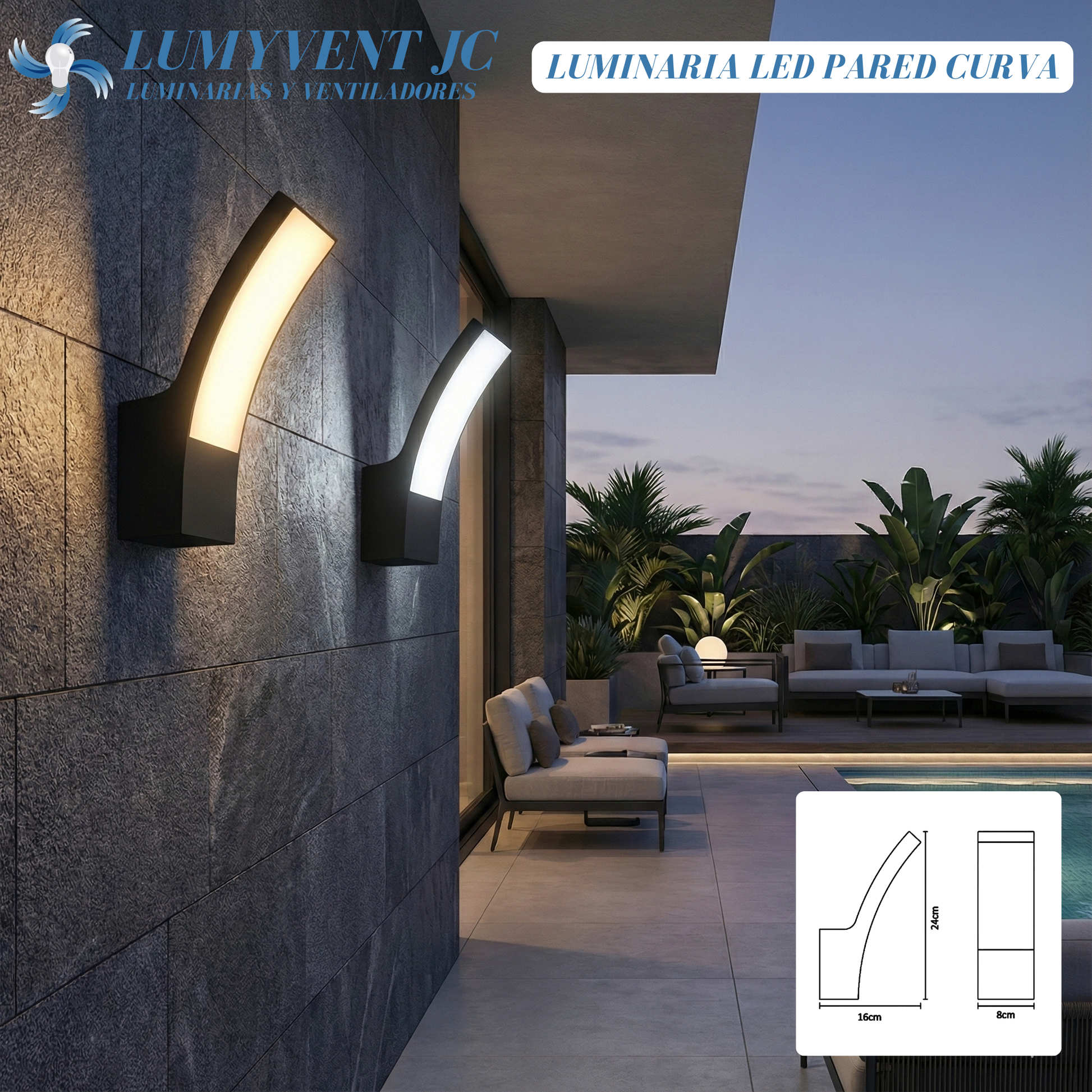 ADE-011 LUMINARIO PARA PARED SOBREPONER BLANCO CÁLIDO - LumyventJC