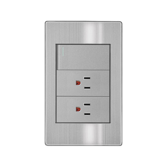APL-115 PLACA DE 2 CONTACTOS Y UNAPAGADOR DE 1 INTERRUPTOR 3 VÍAS - LumyventJC