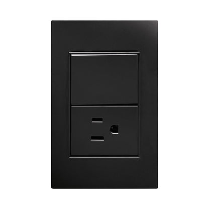 APL-305 PLACA NEGRA DE CONTACTO Y APAGADOR DE 1 INTERRUPTOR 3 VÍAS