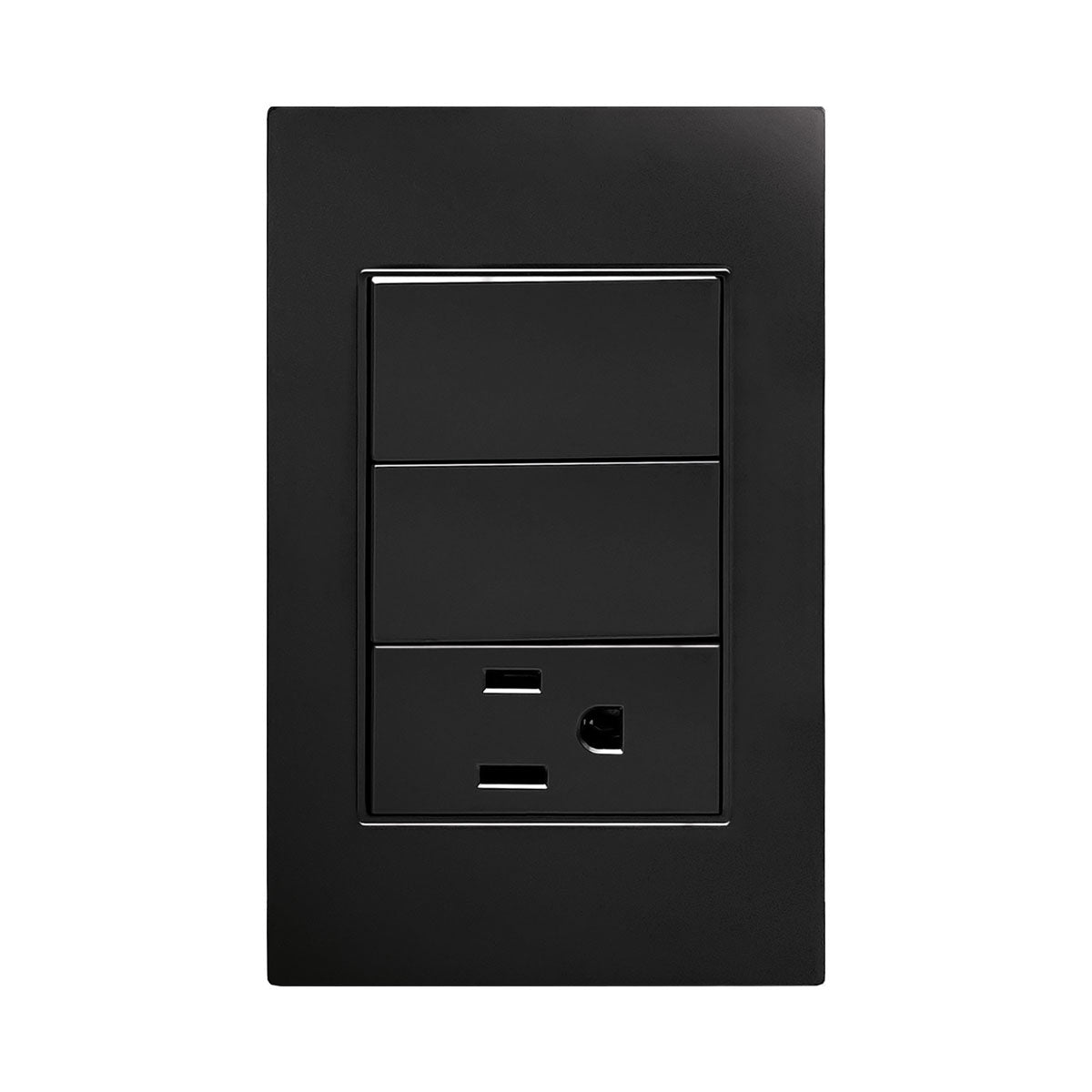 APL-306 CAJA DE 10 PIEZAS DE PLACA NEGRA DE CONTACTO Y APAGADOR DE 2 INTERRUPTOR Y 3 VÍAS