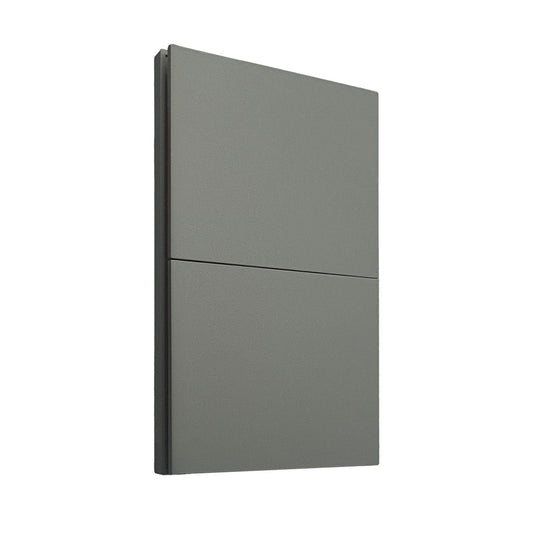 APL-402 CAJA DE 10 PIEZAS DE PLACA LUXURY APAGADOR DE 2 INTERRUPTORES 3 VÍAS COLOR GRIS OXFORD - LumyventJC