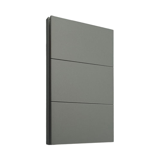 APL-403 CAJA DE 10 PIEZAS DE PLACA LUXURY APAGADOR DE 3 INTERRUPTORES 3 VÍAS COLOR GRIS OXFORD - LumyventJC