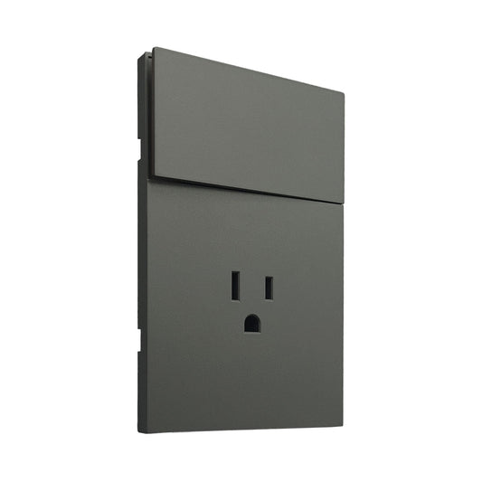APL-405 PLACA LUXURY DE CONTACTO Y APAGADOR 1 INTERRUPTOR 3 VÍAS COLOR GRIS OXFORD - LumyventJC
