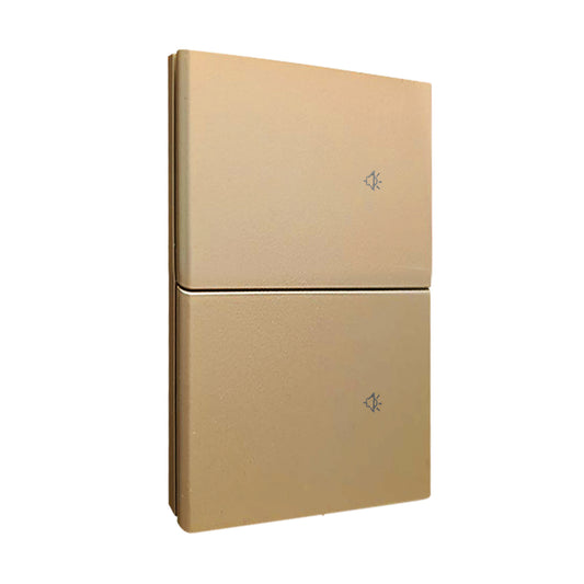 APL-516 PLACA LUXURY DORADA SMART 2 INTERRUPTORES - LumyventJC