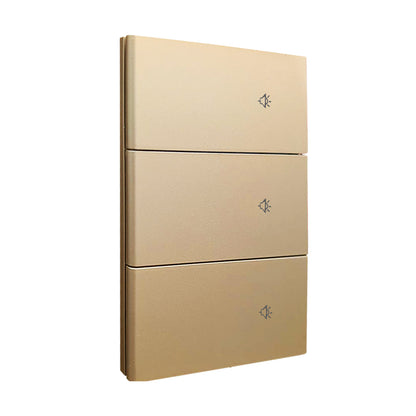 APL-517 PLACA LUXURY DORADA SMART 3 INTERRUPTORES