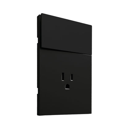 APL-605 CAJA DE 10 PIEZAS DE PLACA LUXURY DE CONTACTO Y APAGADOR 1 INTERRUPTOR 3 VÍAS NEGRO