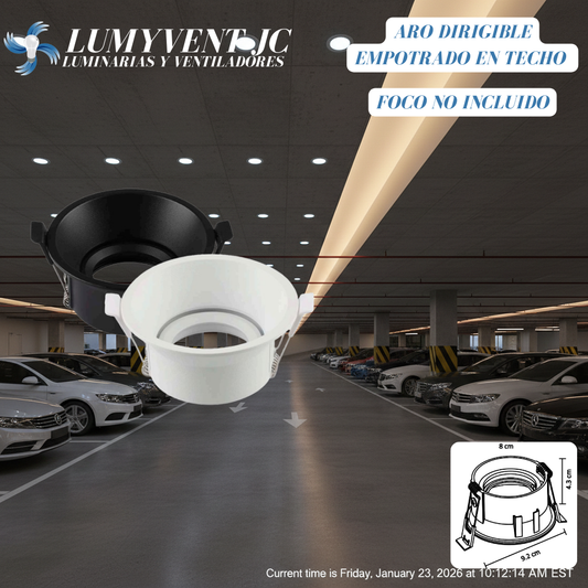 ADE-114 – ARO DIRIGIBLE EMPOTRABLE COLOR NEGRO BASE GU10